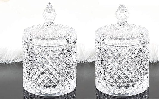 Crystal Glass Candy Jar with Lid (For bulk orders please contact 9502152202)