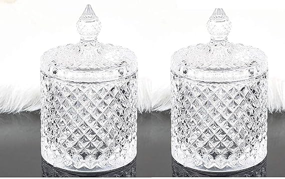 Crystal Glass Candy Jar with Lid (For bulk orders please contact 9502152202)